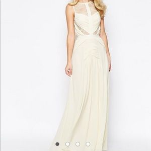 Sold Out Lace Insert Ruched Maxi Gown
